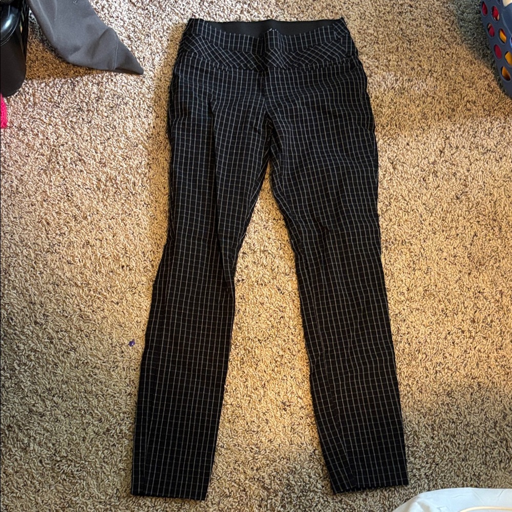 Black and White Checkered Women's Trousers